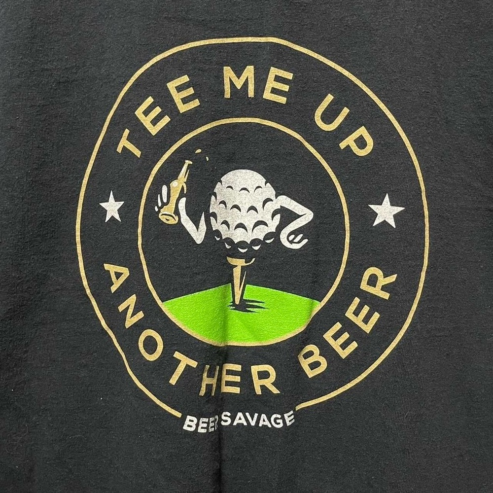 Tee Me Up Another Beer graphic casual drinking sports bar alcohol T-shirt top - Picture 6 of 7